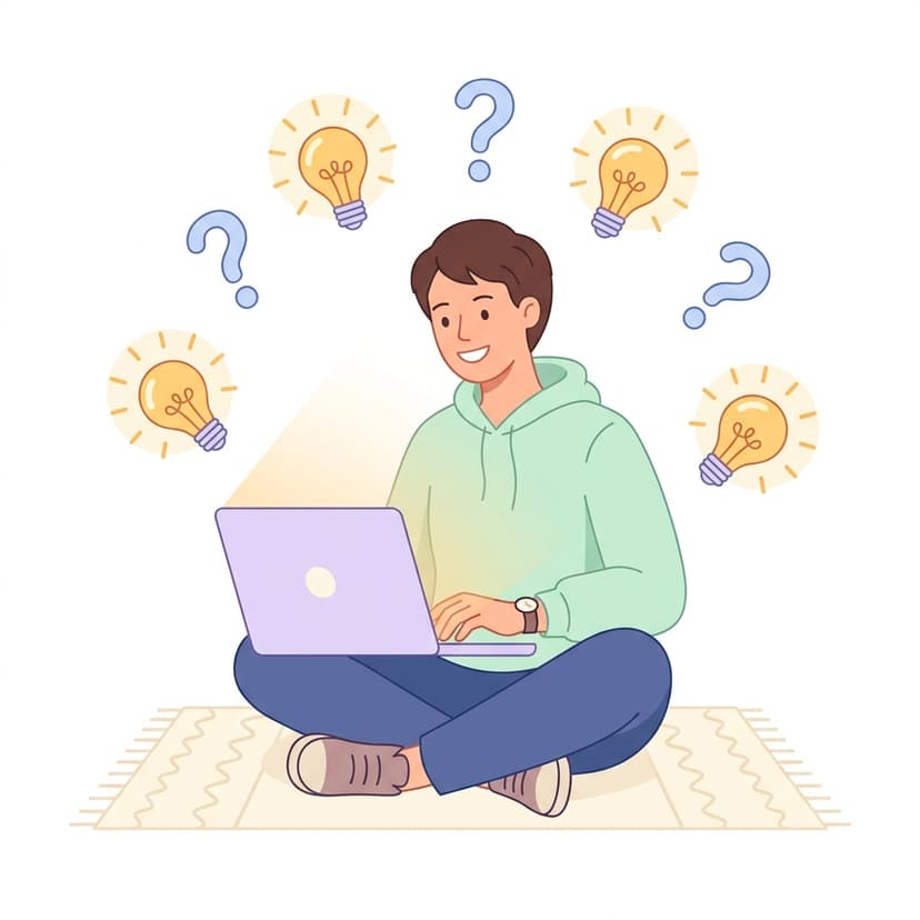 Person thinking about questions